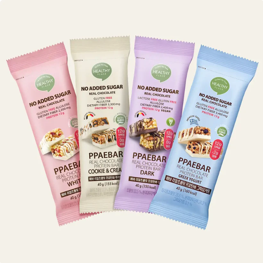 [Olive Young] PPAEBAR Real Chocolate Protein Bar 40g 빼바 프로틴바 다크 회이트 쿠키앤크림 그릭요거트