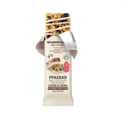 [Olive Young] PPAEBAR Real Chocolate Protein Bar 40g 빼바 프로틴바 다크 회이트 쿠키앤크림 그릭요거트