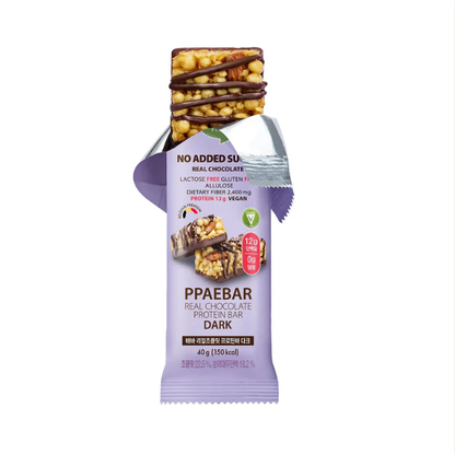 [Olive Young] PPAEBAR Real Chocolate Protein Bar 40g 빼바 프로틴바 다크 회이트 쿠키앤크림 그릭요거트