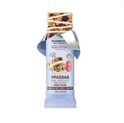 [Olive Young] PPAEBAR Real Chocolate Protein Bar 40g 빼바 프로틴바 다크 회이트 쿠키앤크림 그릭요거트