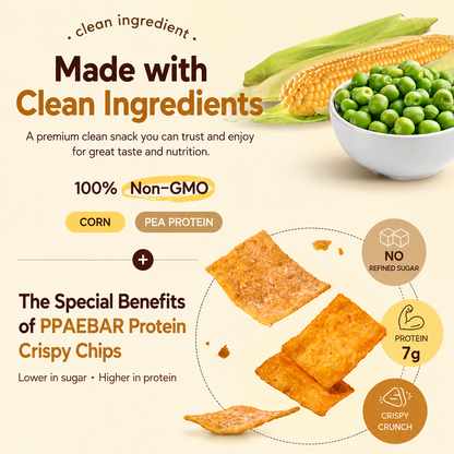 [Olive Young] PPAEBAR  Protein Crispy Chips 60g 빼바 프로틴 바삭칩 떡복이맛 허니버터맛