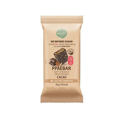 [Olive Young] PPAEBAR Crunch Protein Bar (Cacao / Salted Peanut Butter) 40g 빼바 프로틴바 카카오 피넛버터