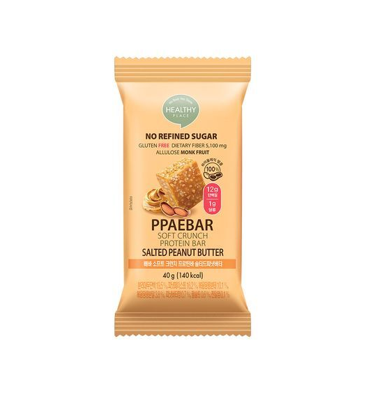 [Olive Young] PPAEBAR Crunch Protein Bar (Cacao / Salted Peanut Butter) 40g 빼바 프로틴바 카카오 피넛버터