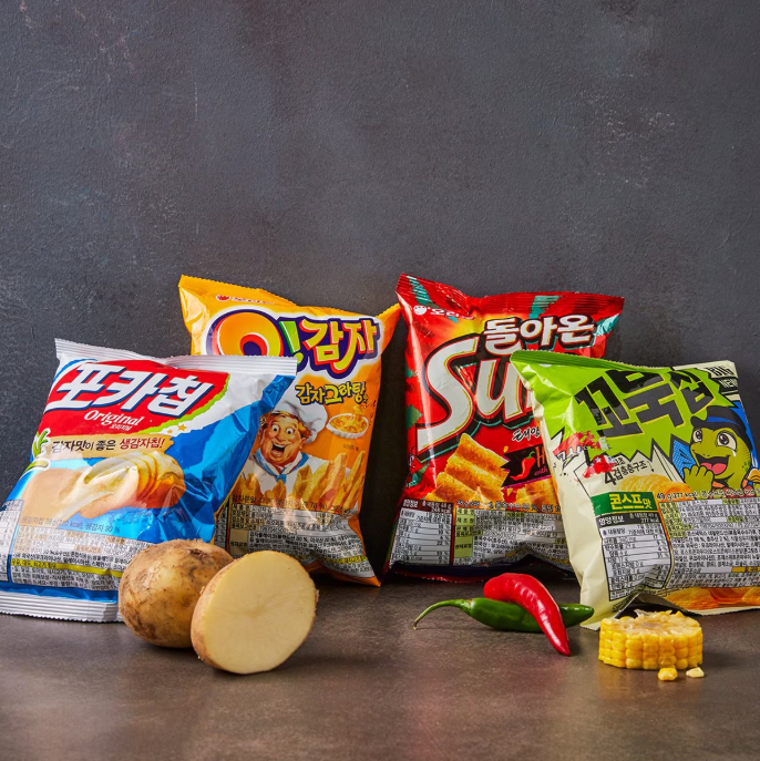 [Orion] Snack Bundle of 4  오리온 스낵 4묶음 276g 오감자, 꼬북칩, 포카칩 돌아온 썬