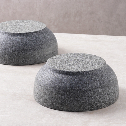 [Oseong] Natural Stone Bibimbap Bowl & Wooden Base (Gopdol Bibim Bowl) 18cm 오성 곱돌비빔기