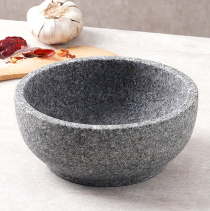 [Oseong] Natural Stone Bibimbap Bowl & Wooden Base (Gopdol Bibim Bowl) 18cm 오성 곱돌비빔기