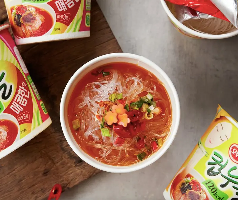 [Ottogi] Thin Rice Ramen Cup (Udon/Spicy) 38.1g [오뚜기] 컵누들 매콤한맛/우동맛