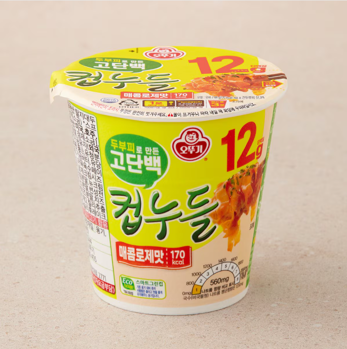 [Ottogi] High Protein Cup Noodle (Spicy Rosé Flavor) 48g 오뚜기 고단백 컵누들 매콤로제맛