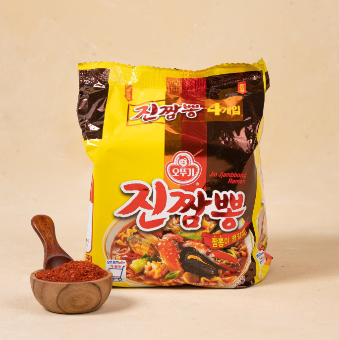 [Ottogi] Jin Jjambbong Seafood Spicy Ramen 130g x 4P 오뚜기 진짬뽕