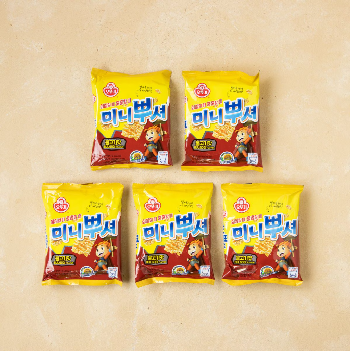 [Ottogi] Mini Ramen Snack – Bulgogi Flavor 275g (55gx5P) 오뚜기 미니뿌셔 불고기맛