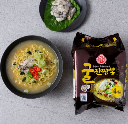 [Ottogi] Seafood Oyster Jin Jjambbong Ramen 130gx4 오뚜기 굴진짬뽕 멀티