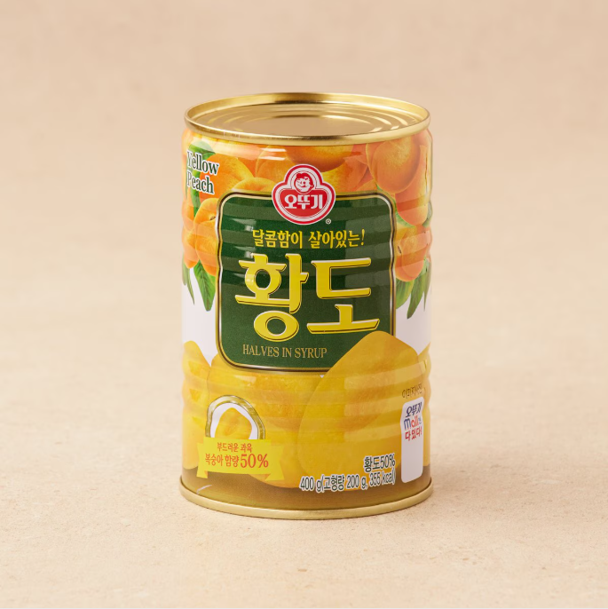 [Ottogi] Yellow / White Peach in Syrup 400g  오뚜기 황도/백도 통조림 / 복숭아 과일 통조림