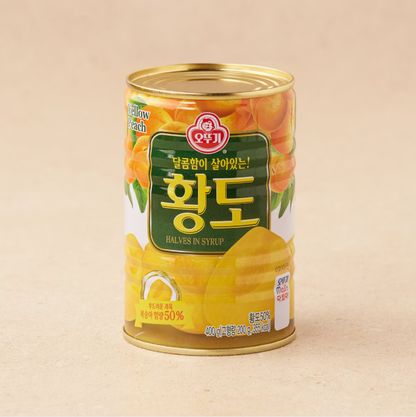 [Ottogi] Yellow / White Peach in Syrup 400g  오뚜기 황도/백도 통조림 / 복숭아 과일 통조림