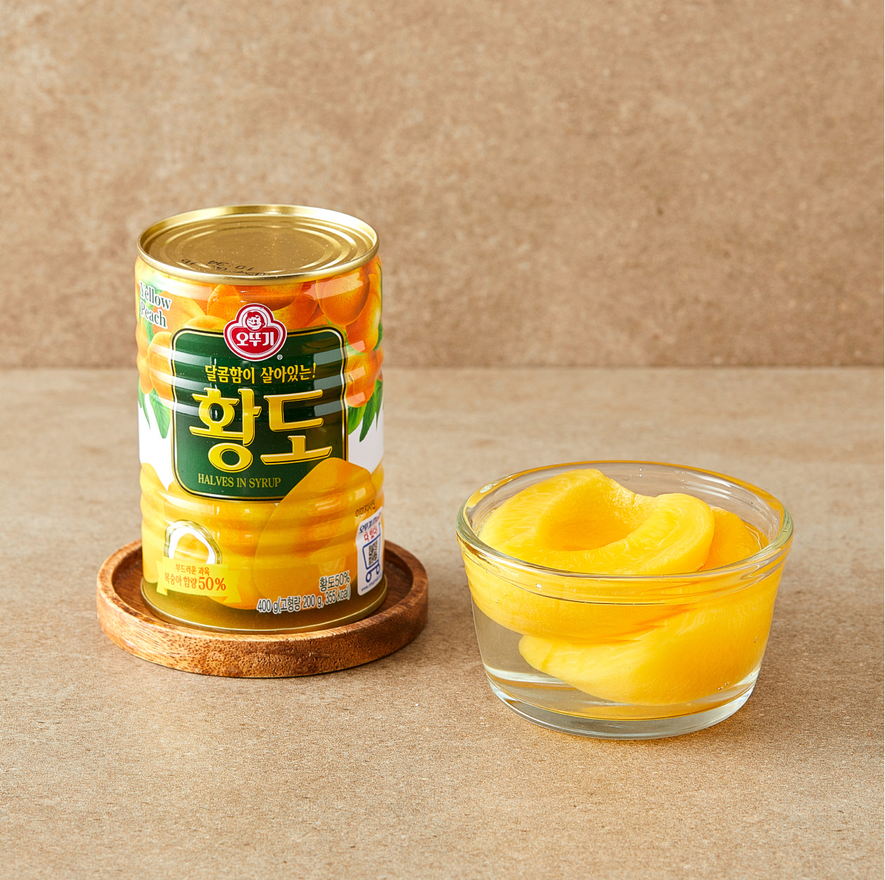 [Ottogi] Yellow / White Peach in Syrup 400g  오뚜기 황도/백도 통조림 / 복숭아 과일 통조림