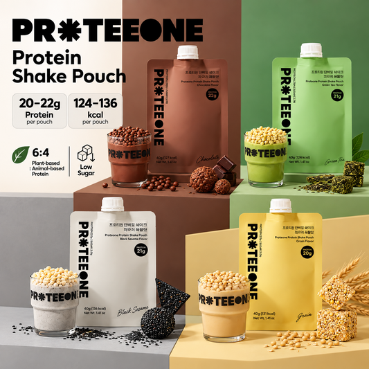 [PROTEEONE] Protein Shake Pouch (Chocolate, Green Tea, Black Sesame, Grain) 40g 프로티원 단백질 쉐이크 파우치