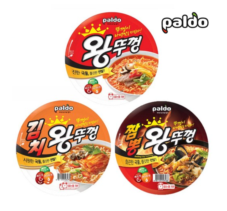 [Paldo] Jumbo Bowl WangTuKong Ramen (110g) – 3 Flavors  [팔도] 점보 왕뚜껑 라면