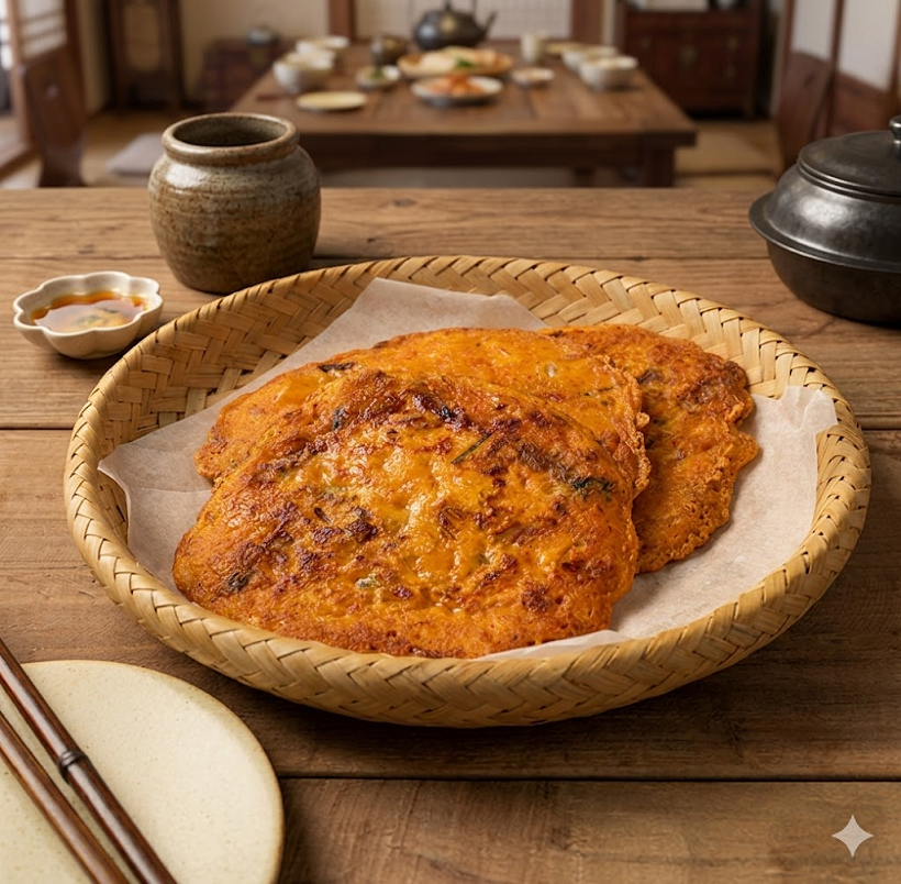 [Peacock] Korean Jeon Pancake (Kimchi, Seafood Chives, Potato, Mung Bean) 빈대떡 해물부추전 김치전 감자전