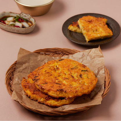 [Peacock] Korean Jeon Pancake (Kimchi, Seafood Chives, Potato, Mung Bean) 빈대떡 해물부추전 김치전 감자전