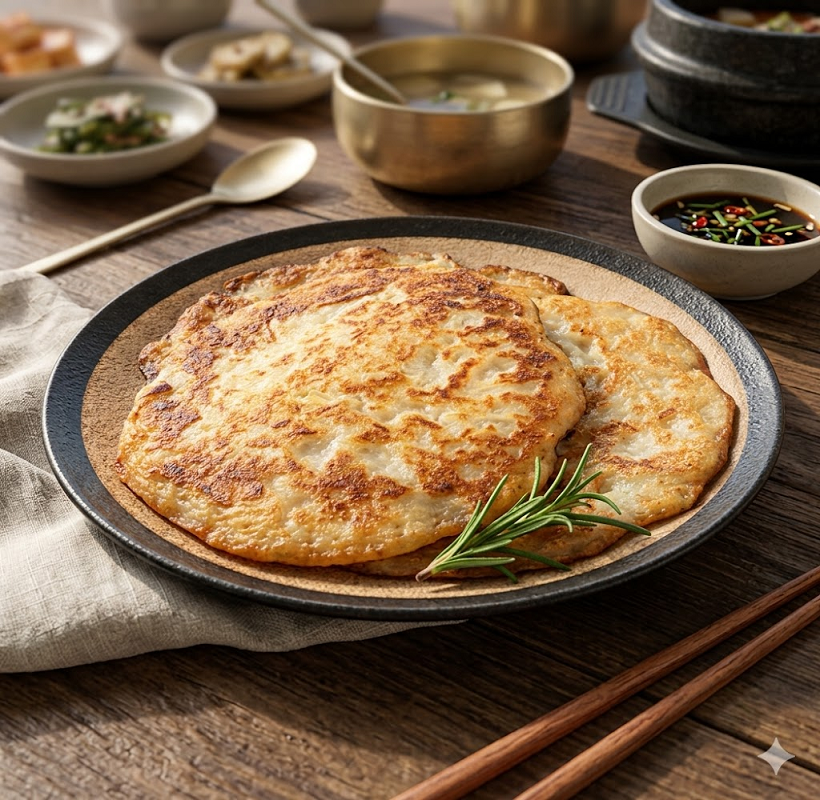 [Peacock] Korean Jeon Pancake (Kimchi, Seafood Chives, Potato, Mung Bean) 빈대떡 해물부추전 김치전 감자전