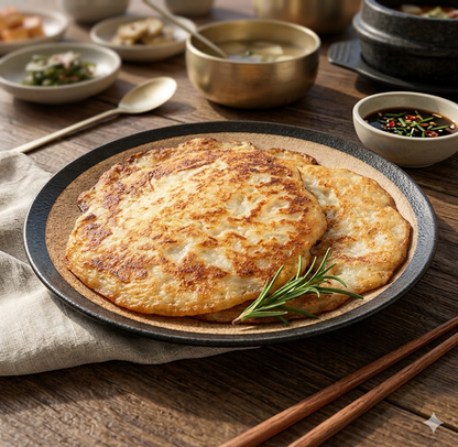 [Peacock] Korean Jeon Pancake (Kimchi, Seafood Chives, Potato, Mung Bean) 빈대떡 해물부추전 김치전 감자전