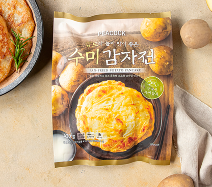 [Peacock] Korean Jeon Pancake (Kimchi, Seafood Chives, Potato, Mung Bean) 빈대떡 해물부추전 김치전 감자전