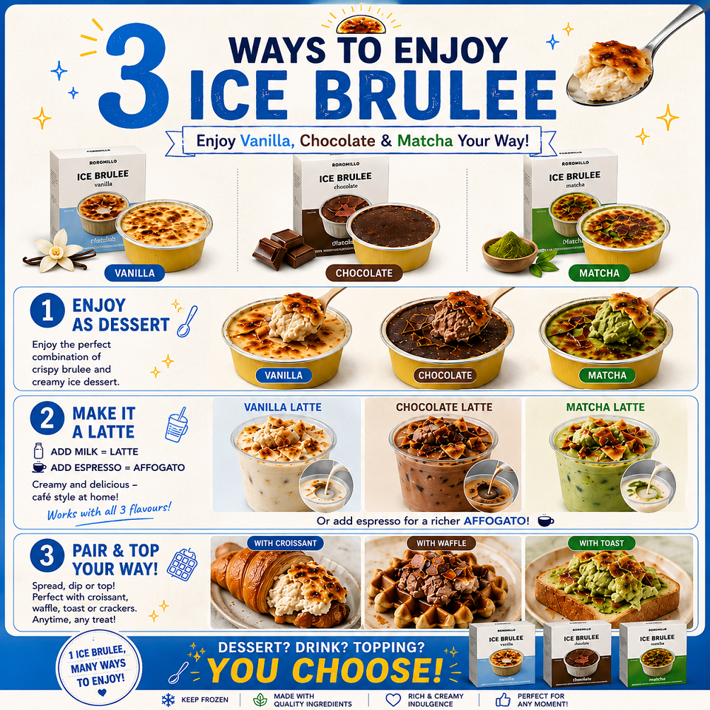 [Roro F&B] Ice Brulee Dessert 18g (Vanilla, Chocolate, Matcha, Caramel) 로로밀로 아이스 브륄레