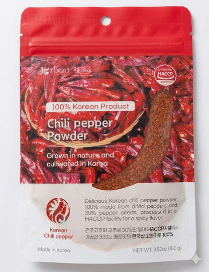 [Sajasan Farming] Red Pepper Chili Powder Mild (Gochugaru) 100g  고춧가루 (한국산) 100g