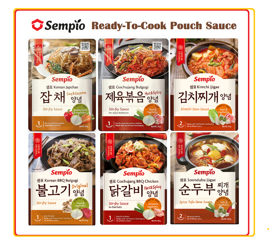 [Sempio] Ready-to-Cook Pouch Sauce (6 Types)  샘표 간편 조리 파우치  양념 소스