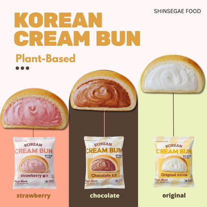Shinsegae Korean Cream Bun (Frozen) 100g  신세계 크림번 (초코 / 딸기 / 오리지널)