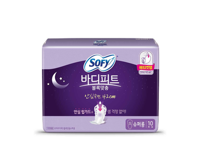 [Sofy] Bodyfit Overnight Super Long Sanitary Pads with Wings 42cm  쏘피 바디피트 볼록맞춤 생리대 날개형 42cm 오버나이트