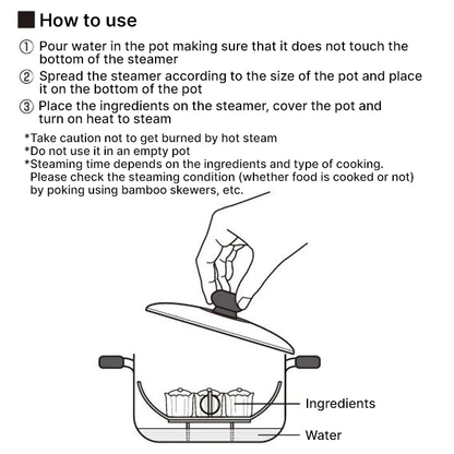 Kitchen Stainless Steel Foldable Steamer Basket (2 sizes) 스텐찜기 대