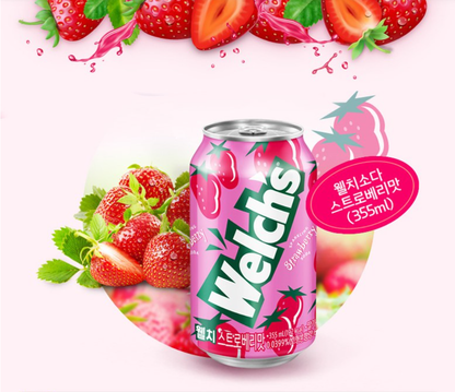 [Nongshim] Whelch's Soda Drink (Grape, Cherry Strawberry, White Grape) 355ml 웰치스 소다 음료