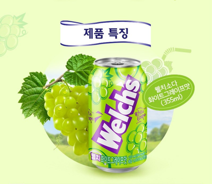 [Nongshim] Whelch's Soda Drink (Grape, Cherry Strawberry, White Grape) 355ml 웰치스 소다 음료