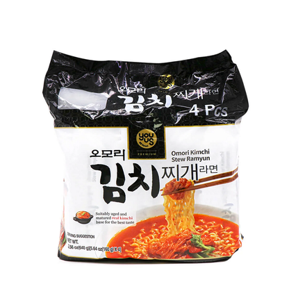 [GS25 YOUUS] Omori Kimchi Stew Ramen 160g x 4  유어스 오모리 김치찌개라면